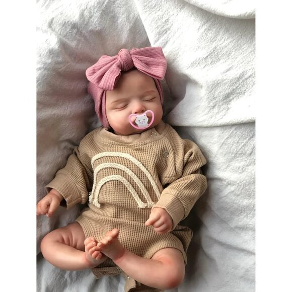 Real Baby Eyelashes Sleeping Lifelike Reborn  Baby Doll Hair Realistic Newborn - Picture 2 of 5